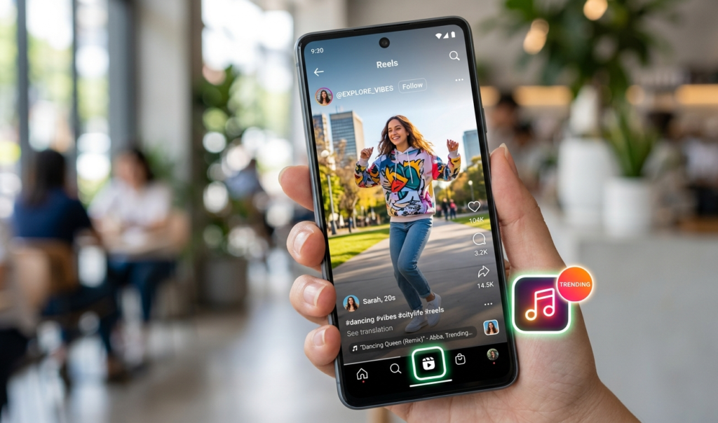 Finding trending audio to create trending short videos on Instagram