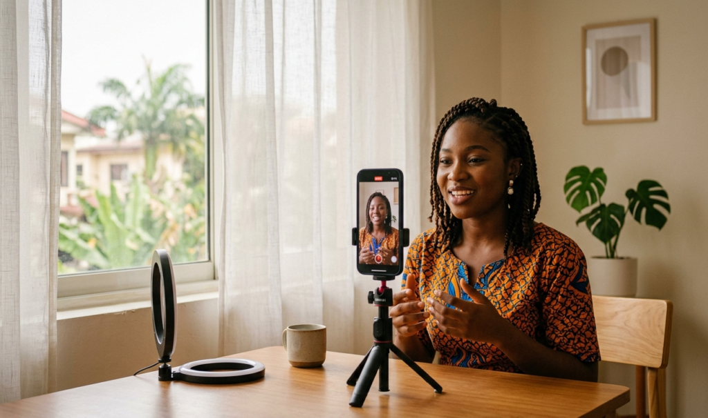 Simple smartphone setup for creating Instagram Reels at home