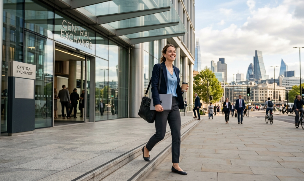 Office worker leaving a traditional job to start making money on their own.