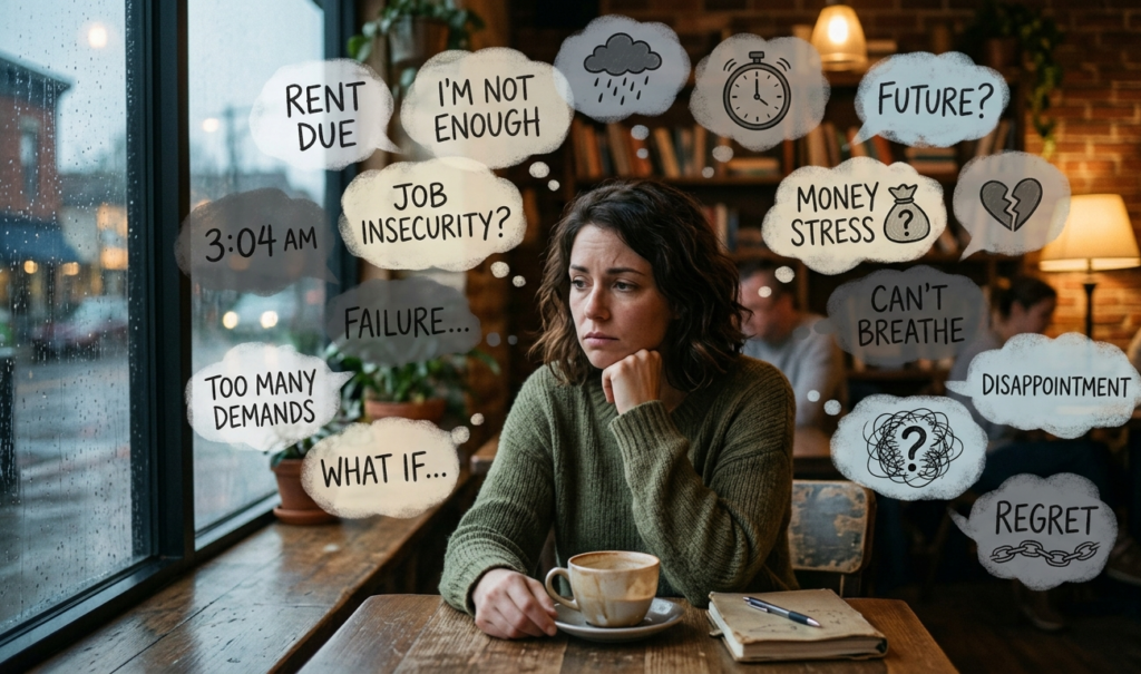 Overthinking and mental overload illustrating how stress affects your body and mind