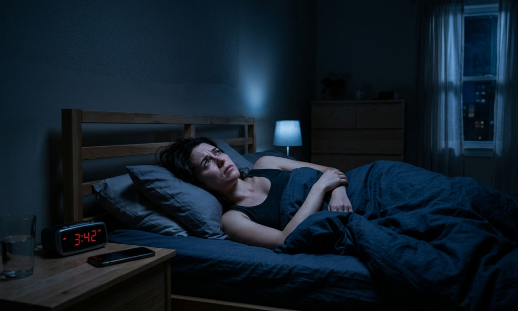 Insomnia and restless sleep demonstrating how stress affects your body and mind