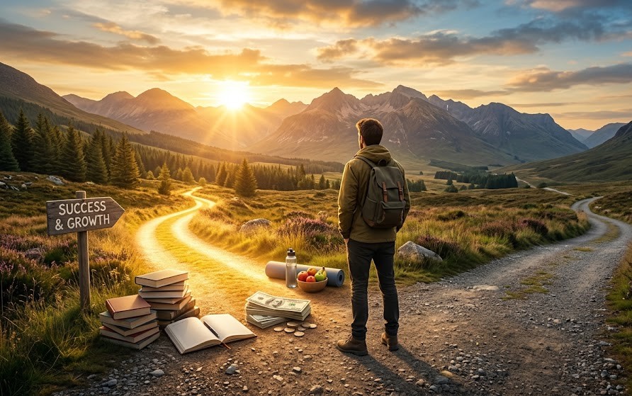 Person standing at a crossroads symbolizing life-changing discoveries and personal growth.