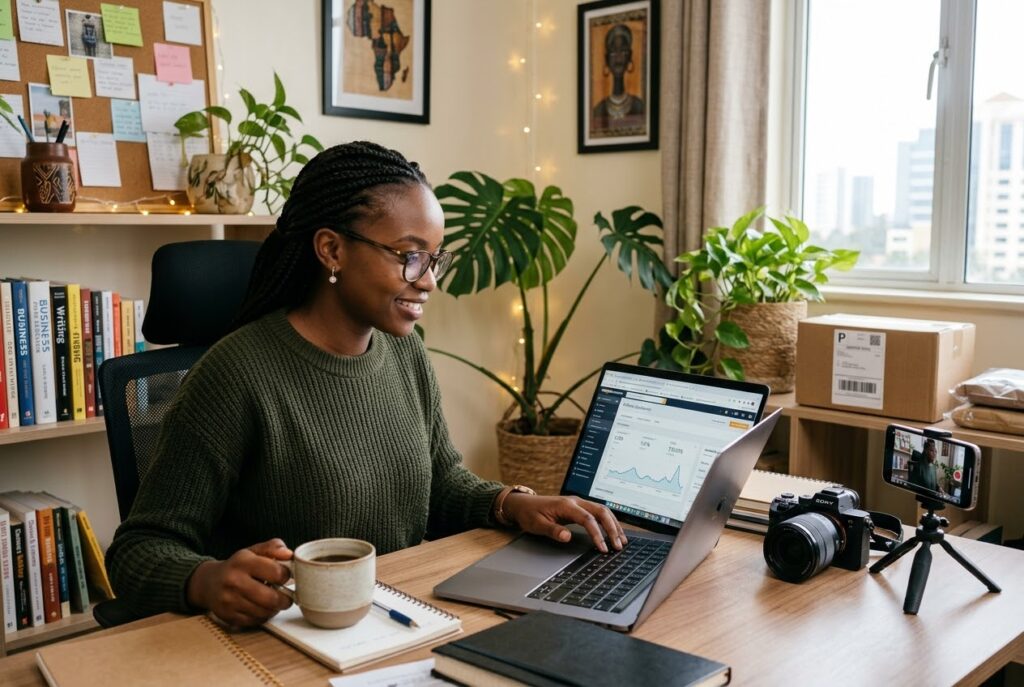 Entrepreneur building multiple online income streams